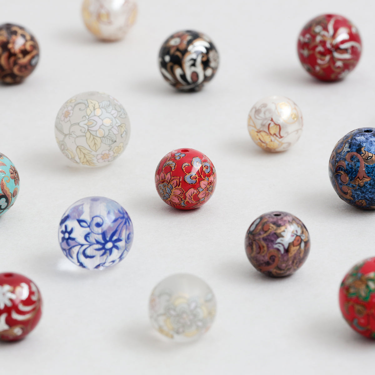 転写ビーズ　ボタニカルアラベスク